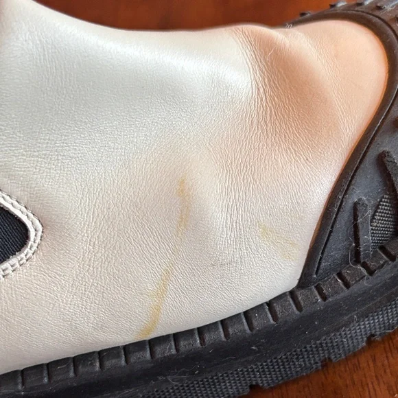 Maeve Chelsea Biker Lug Sole Black and Cream Winter Boots - Picture 7 of 7